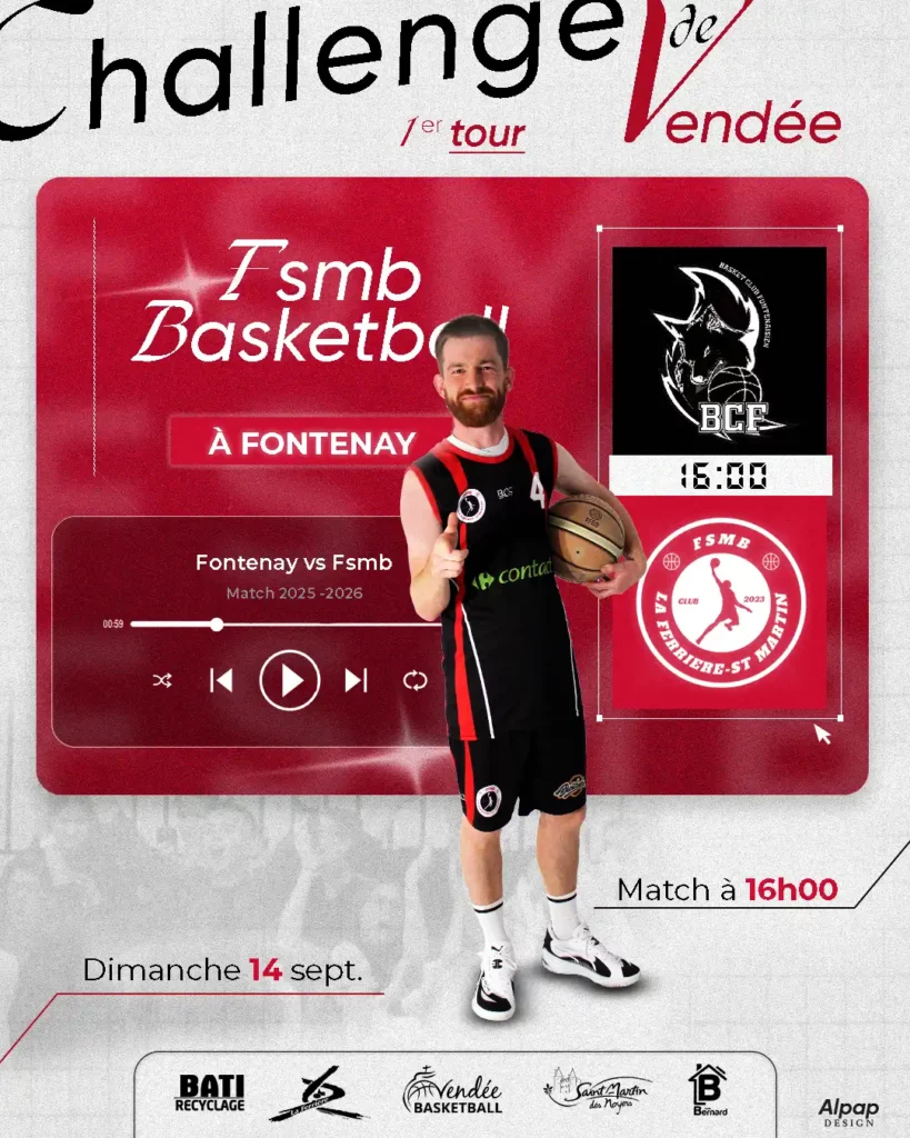 Visuel 2025 - 2026 pour annoncer les matchs de challenge